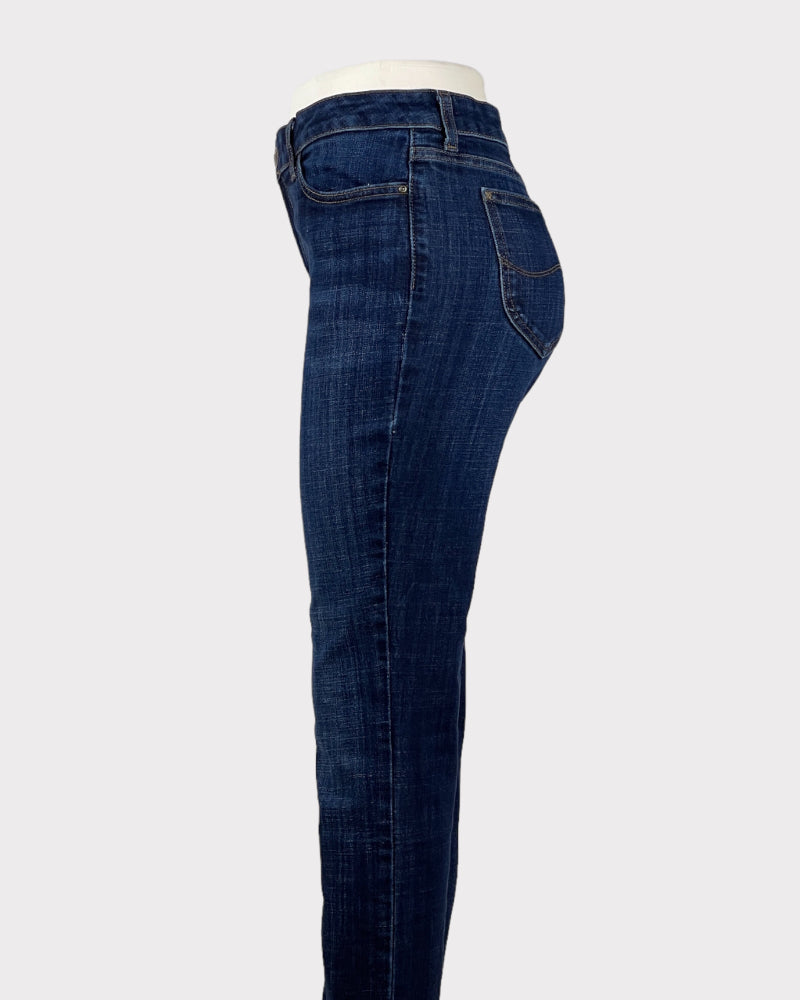 Lee Dark- Wash Blue Regular Fit Straight Leg Mid-Rise Jeans (W31)