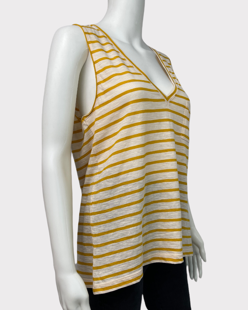 Madwell White Striped Tank Top (L)