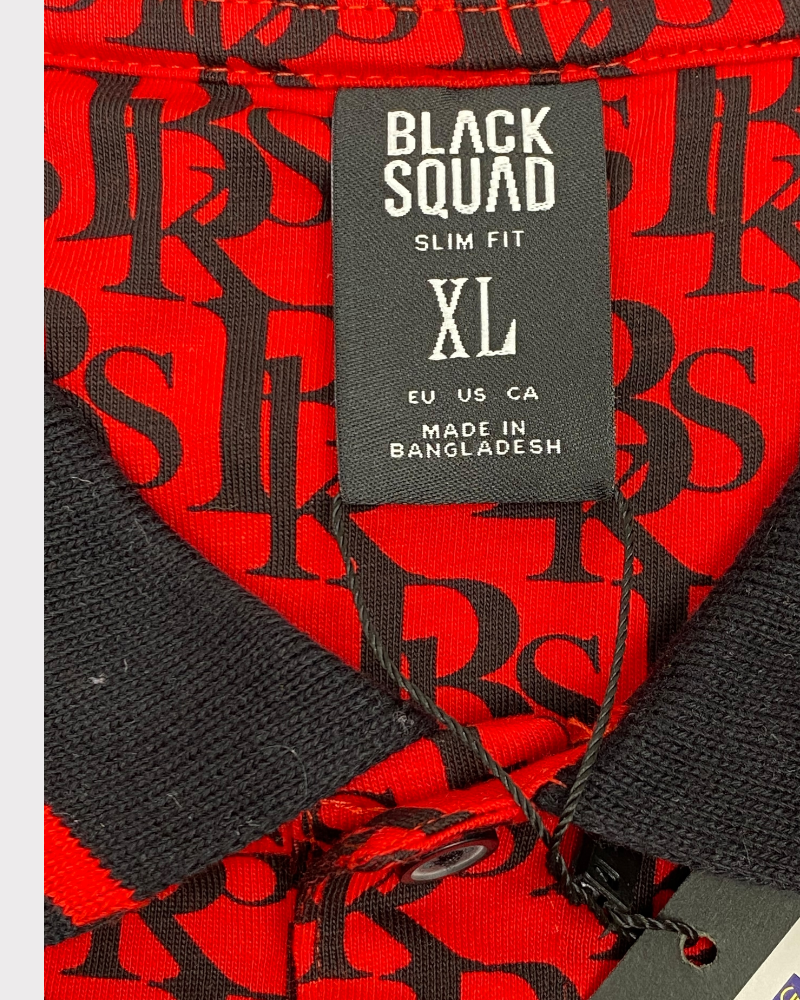 Red black squad polo (XL)