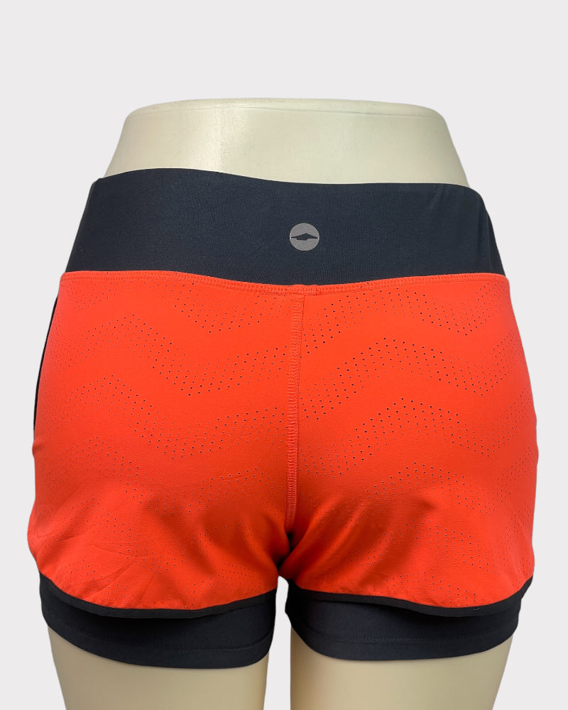 Avia Neon Orange Active Tie-Waist Shorts (S)