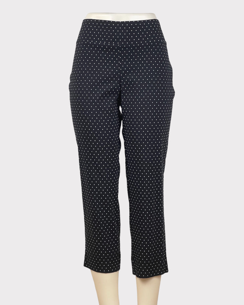 White House Black Market Black Polka Dot Crop Pants (W32)