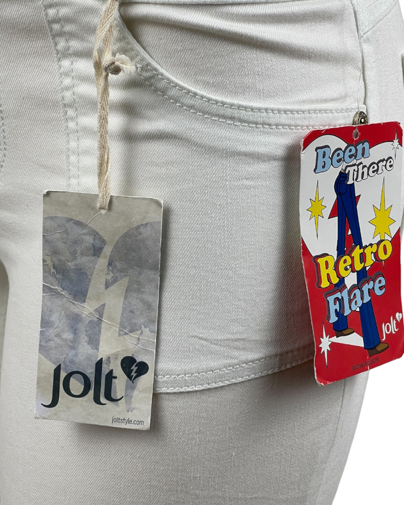 Jolt White Retro Flare Jeans (W30)