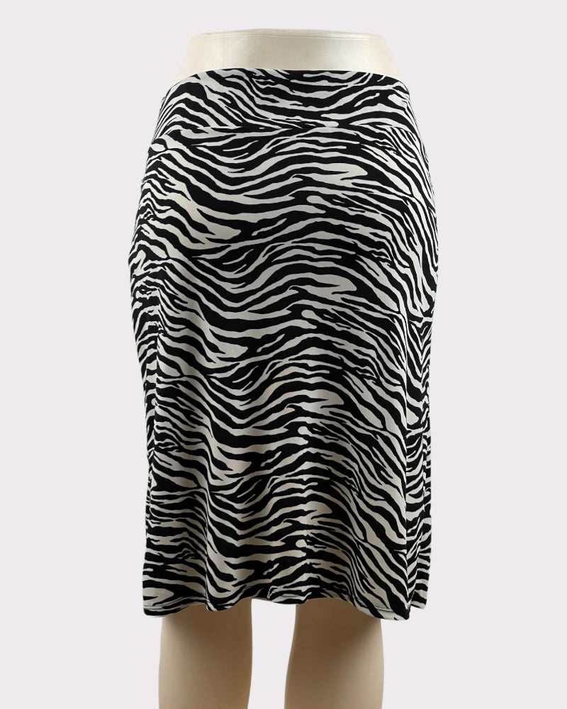 Nine & Company Black and White Zebra Print Mini Skirt (W36)