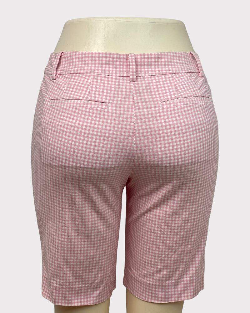 Talbots Pink And White Fashion Gingham Shorts (W30)