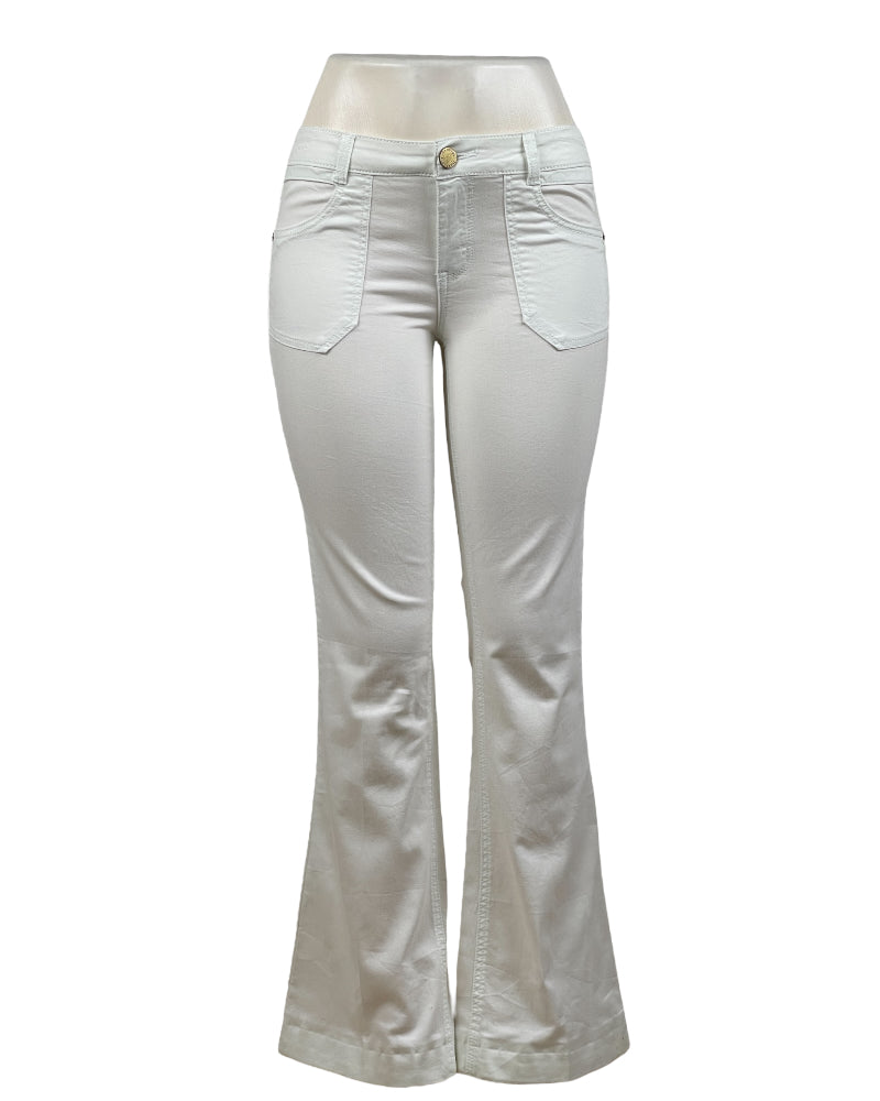 Jolt White Retro Flare Jeans (W30)