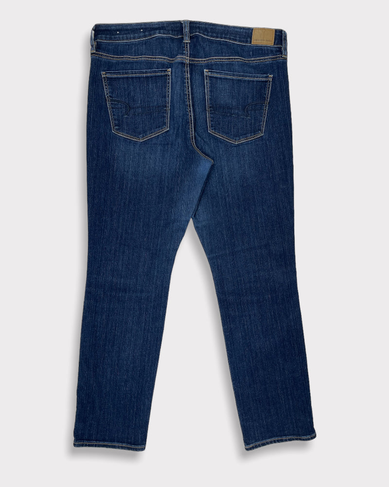 American Eagle Outfitters Dark-Wash Blue Skinny Jeans (W36)