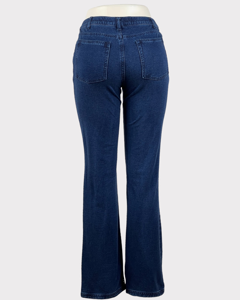 Denim & Company Dark-Wash Blue Bootcut Jeans (W27)