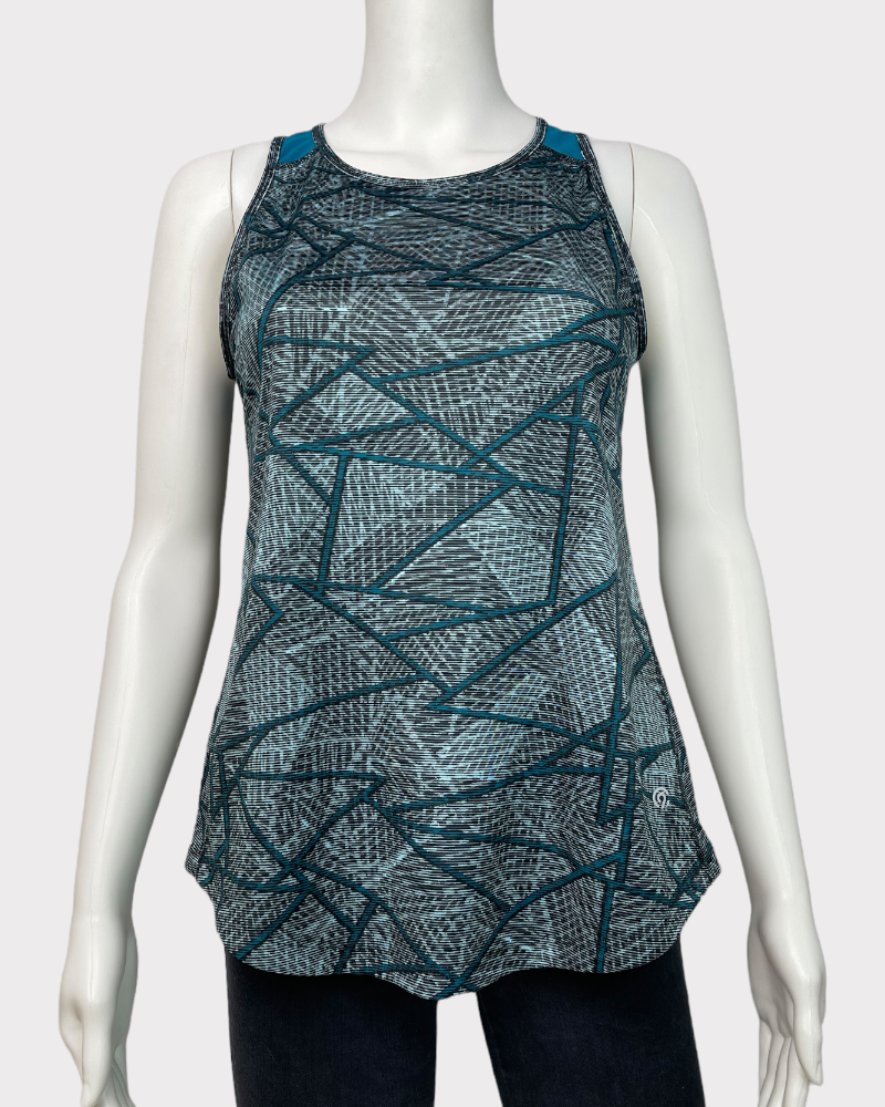 Champion Teal Toned All-Over Print Tank Top (S)