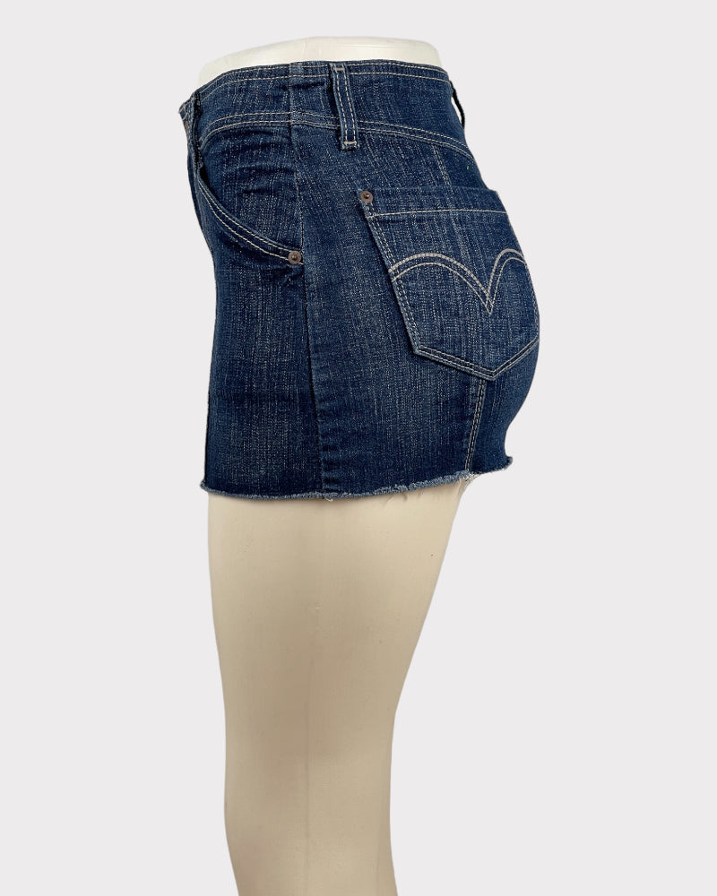 Levi's Dark-wash Blue Denim Mini Skirt (W28)