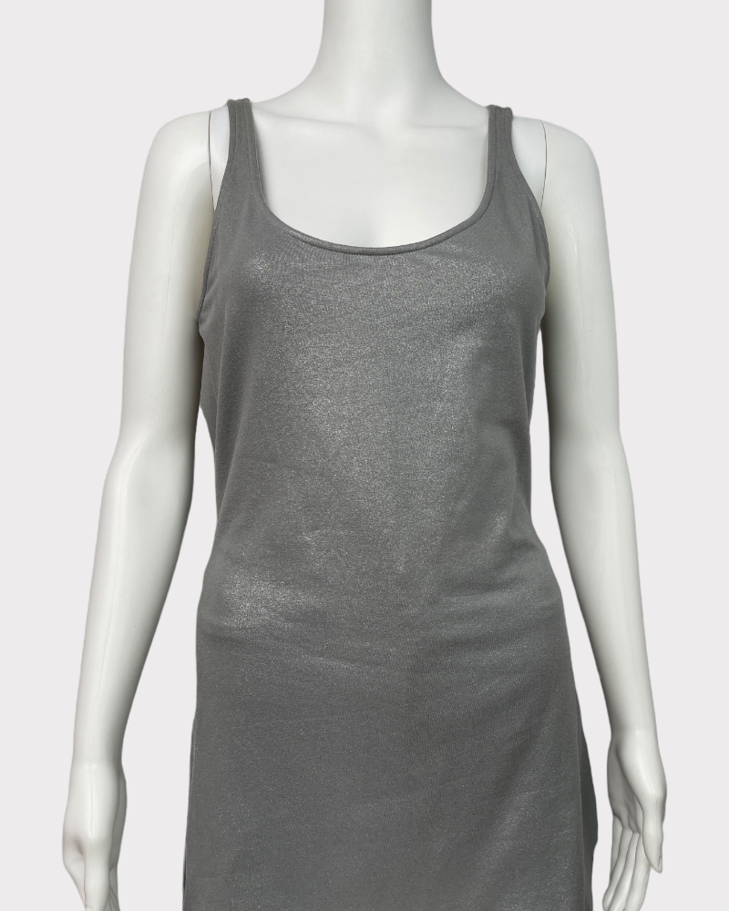 Express Grey Shiny Tank Top (M)