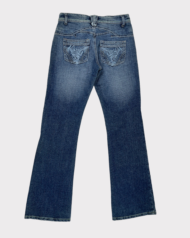 True People Dark-Wash Faded Bootcut Jeans (W27)