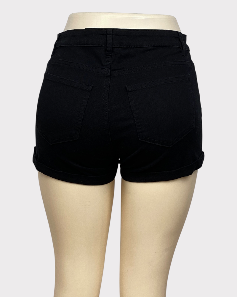 H&M Black Denim Shorts (36)