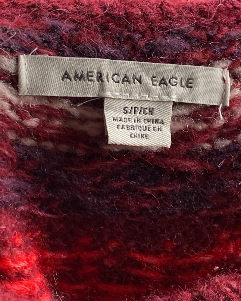 American Eagle Maroon Ladies Knitted Sweatshirt ( S)