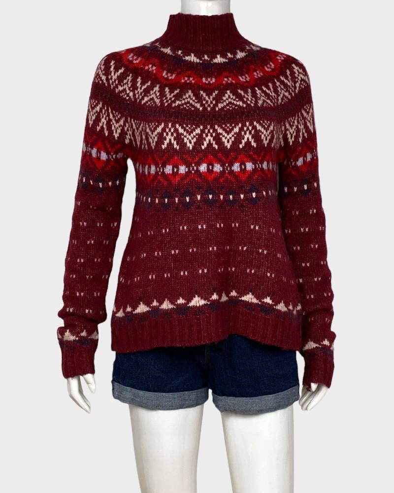 American Eagle Maroon Ladies Knitted Sweatshirt ( S)