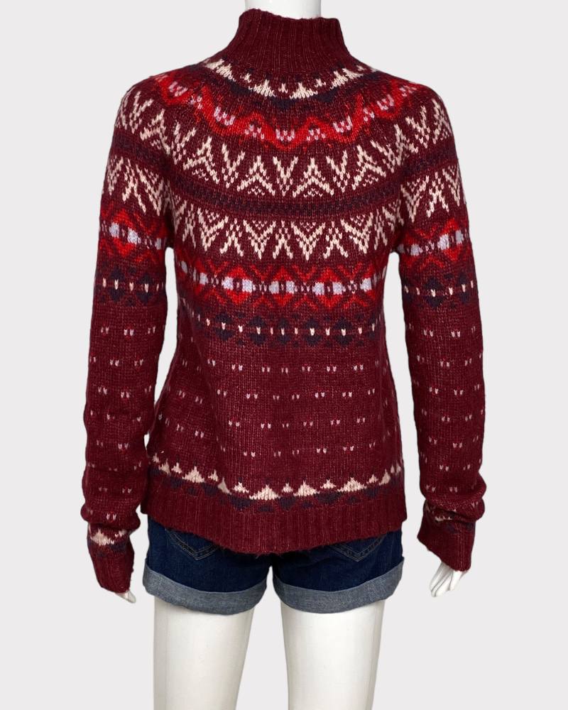 American Eagle Maroon Ladies Knitted Sweatshirt ( S)