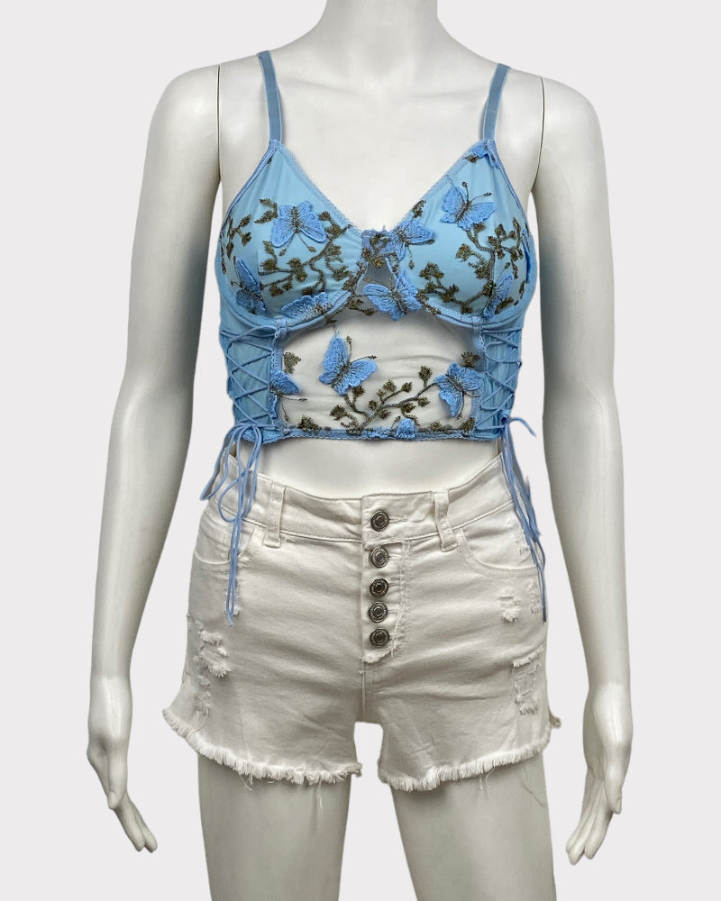 Shein Floral Blue Ladies Corset