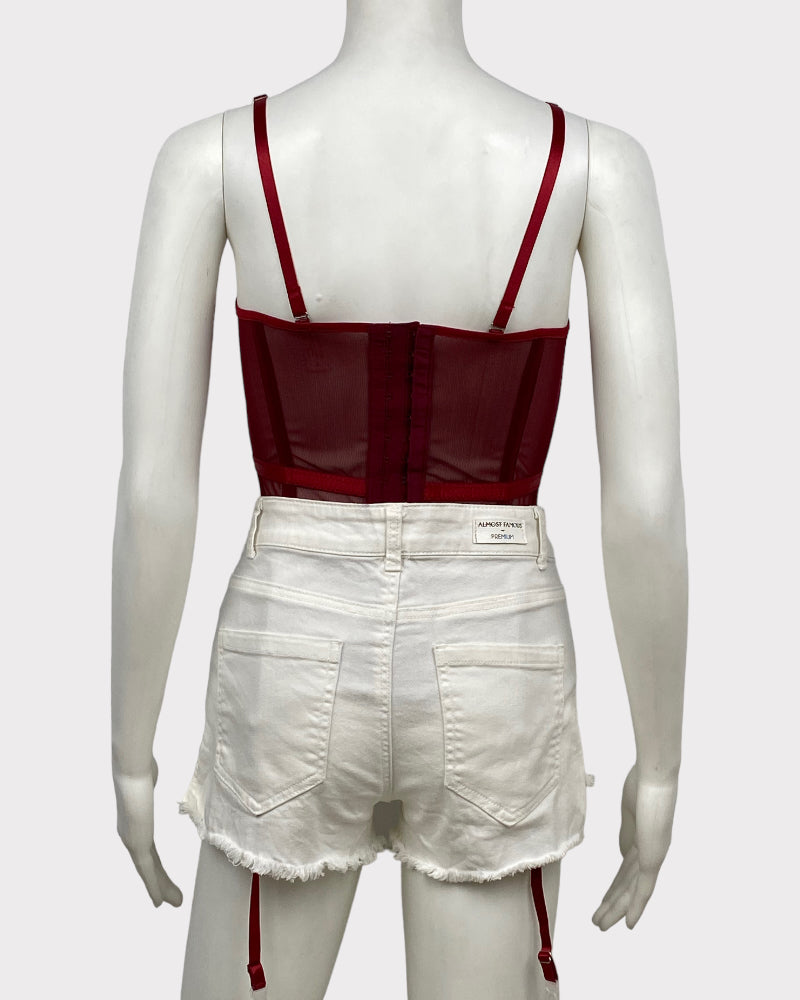 Polyester Sided Maroon Ladies Corset