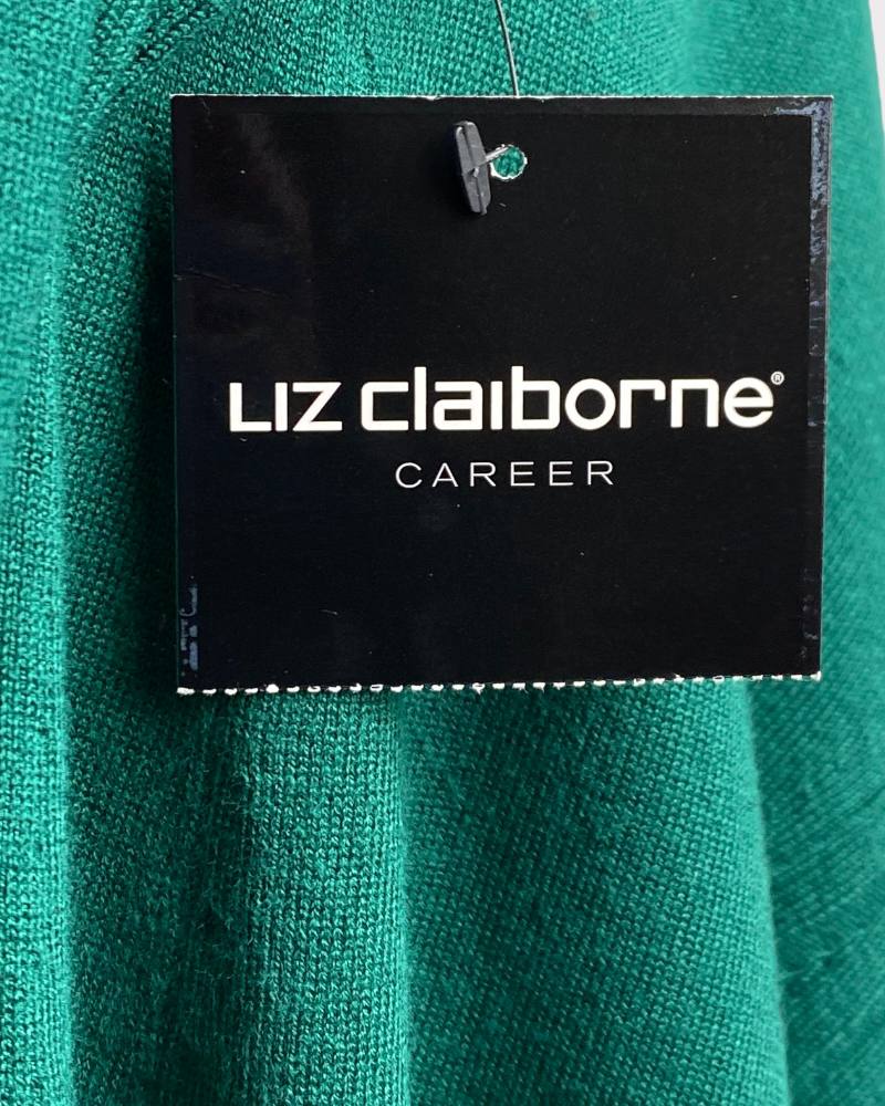 Liz Claiborne Career Green  Open-Front Cardigan Sweater