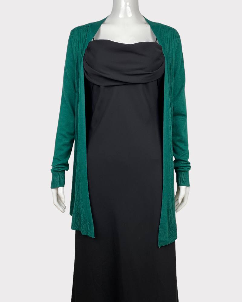 Liz Claiborne Career Green  Open-Front Cardigan Sweater