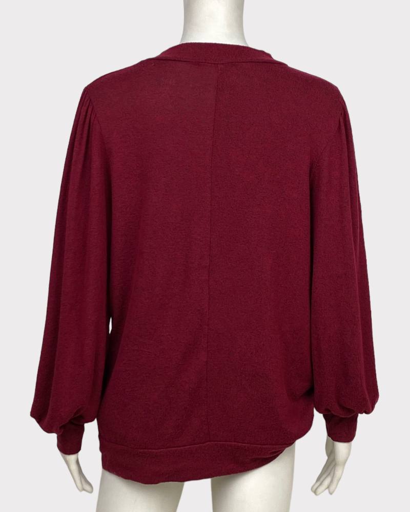 Perfect Pearl Maroon Closed Cardigan Sweater