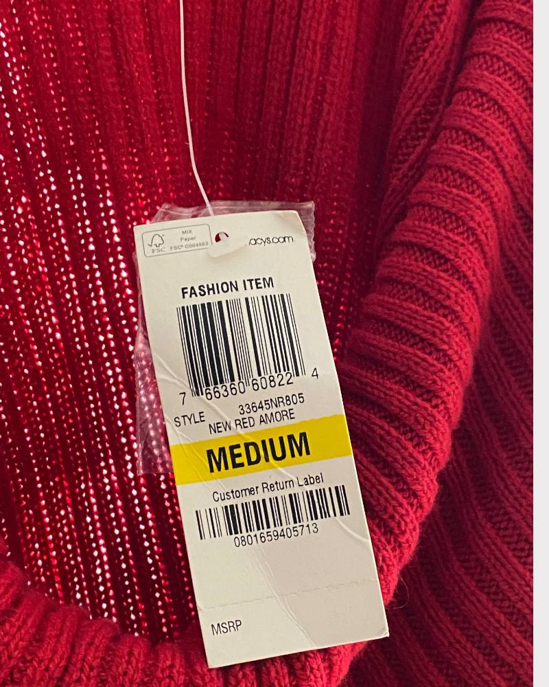 Style&Co Red Cardigan Sweater