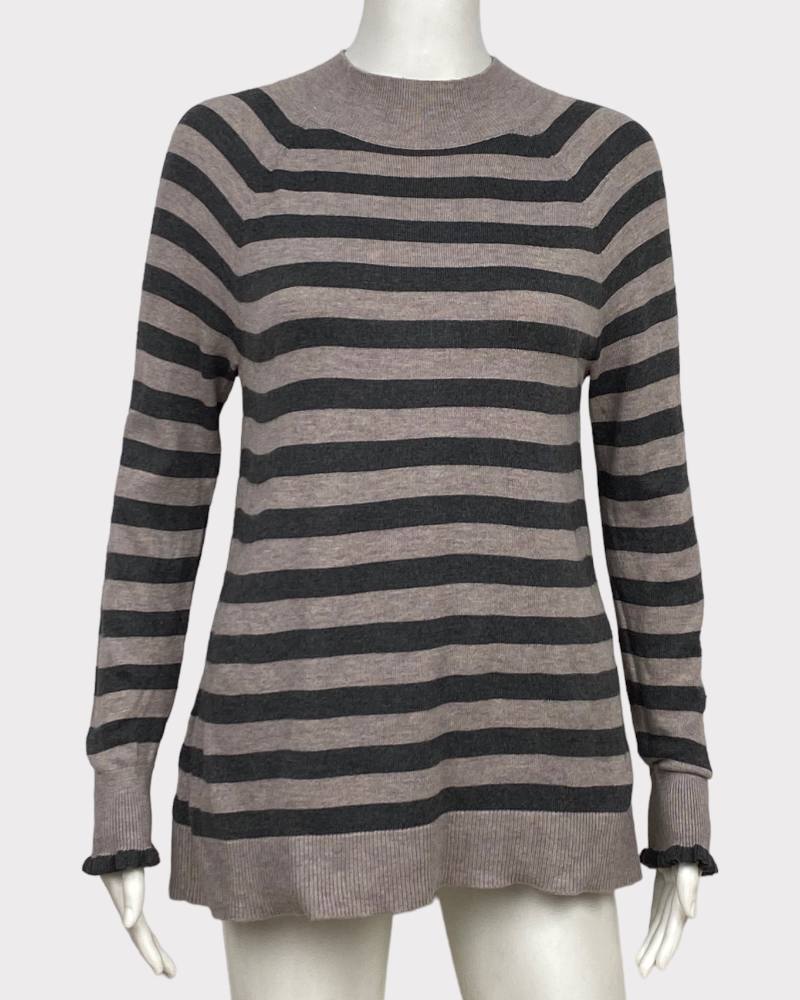 Loft Stripped Cardigan Sweater