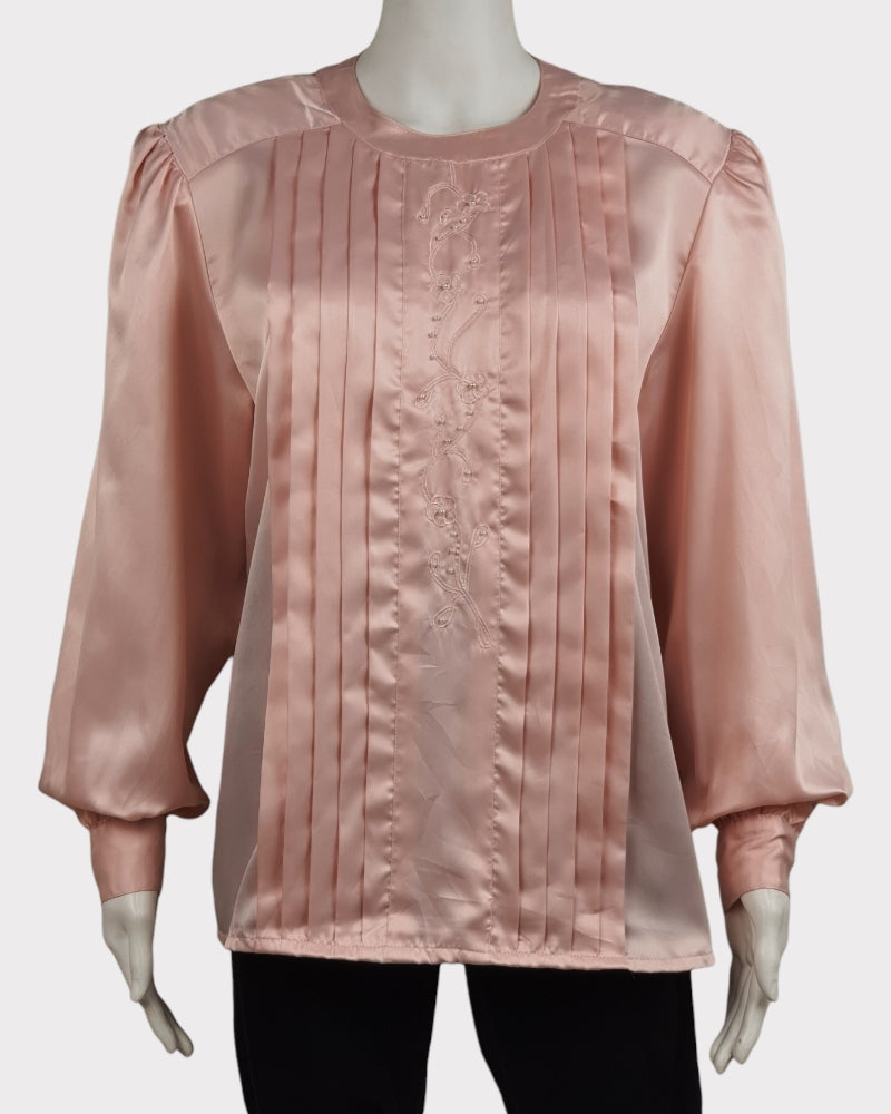 Washington Light Pink Polyester Silk Blouse