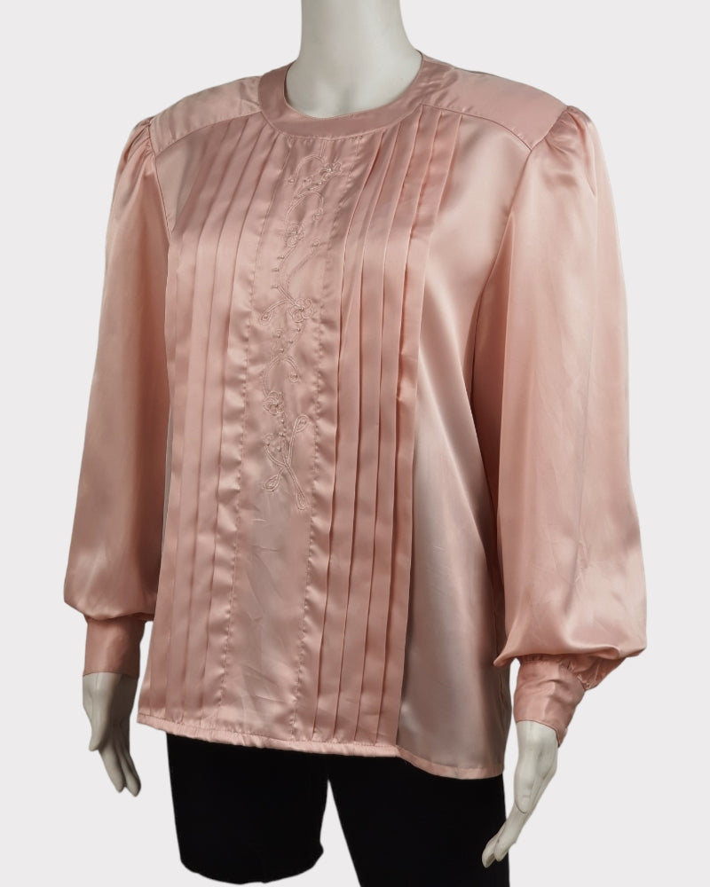 Washington Light Pink Polyester Silk Blouse