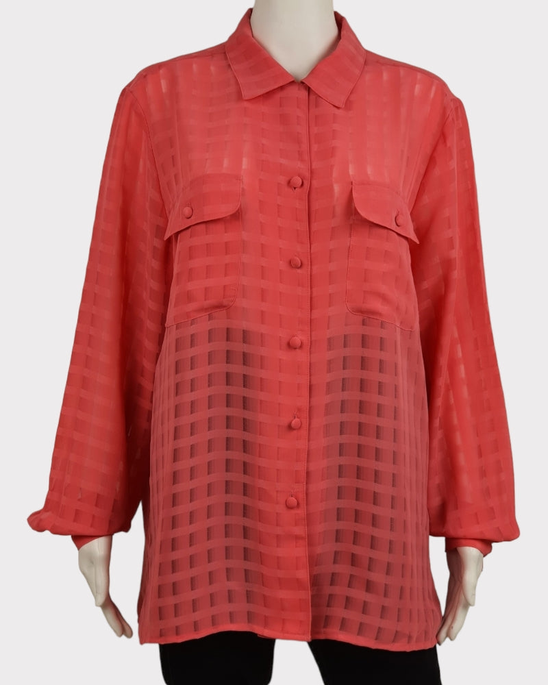 Liz Baker Polyester Plain Color Sil Blouse