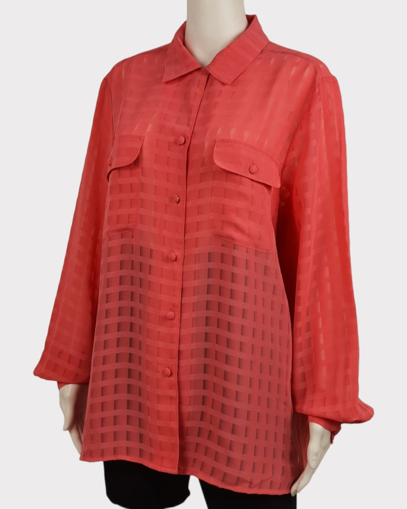 Liz Baker Polyester Plain Color Sil Blouse