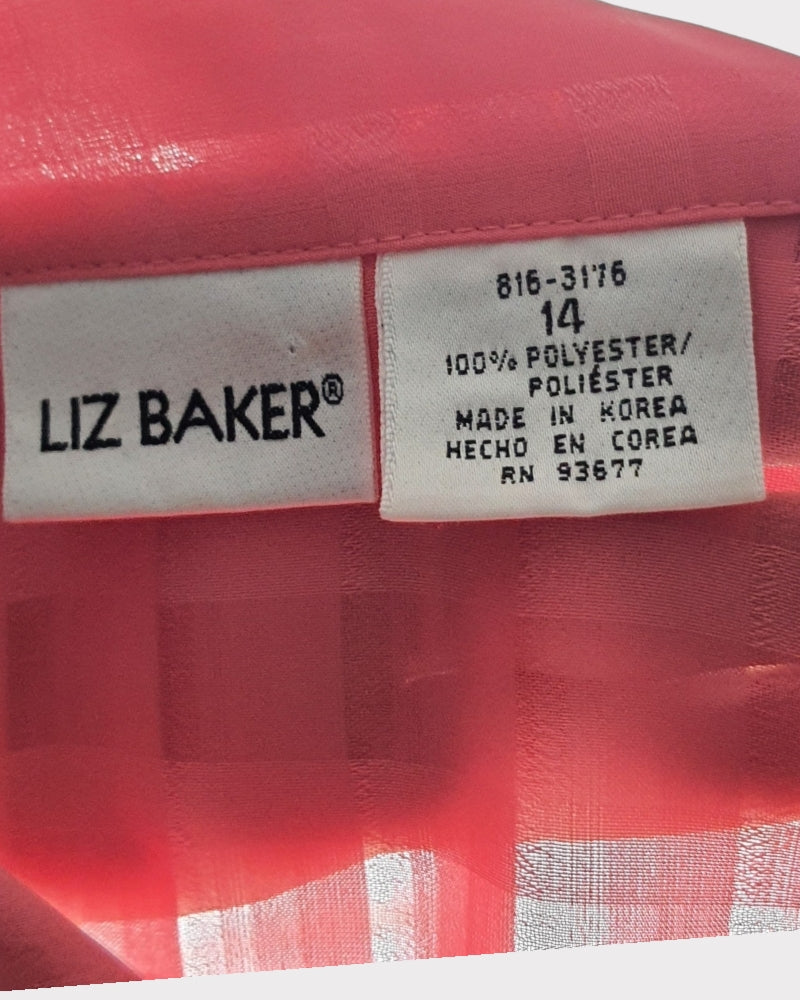 Liz Baker Polyester Plain Color Sil Blouse