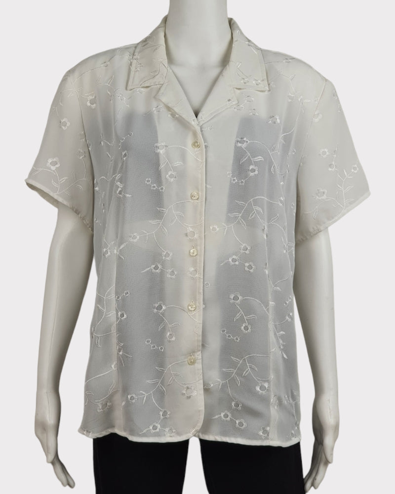 Apparenza Polyester White Silk Blouse