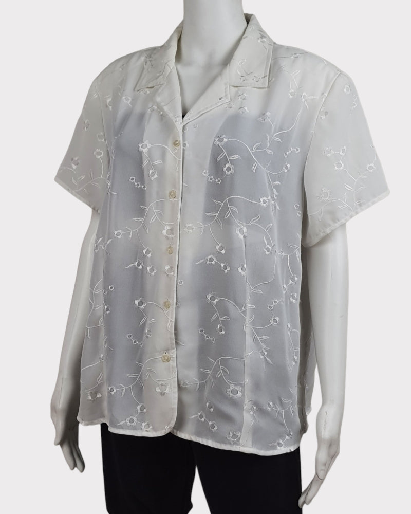 Apparenza Polyester White Silk Blouse