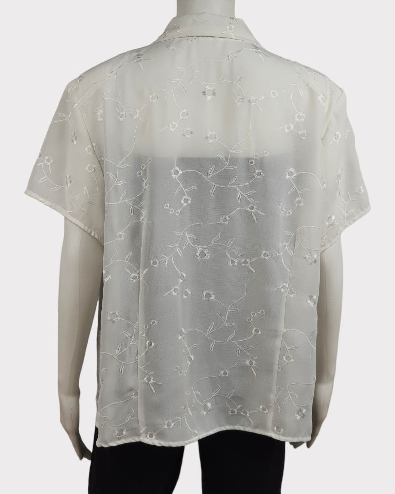 Apparenza Polyester White Silk Blouse