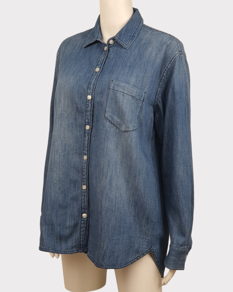 Old Navy Faded Denim Blouse