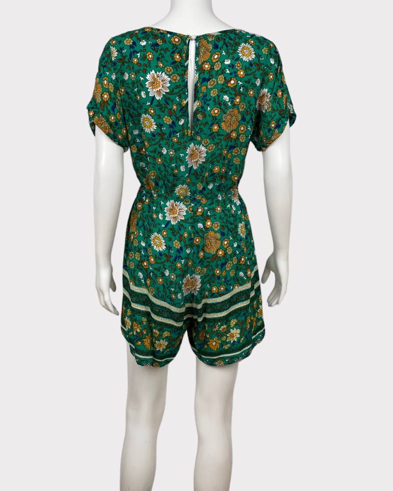 Nature Green Floral Romper (M)