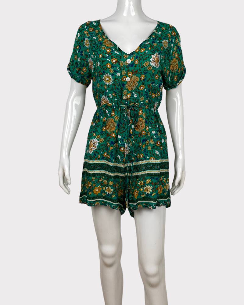 Nature Green Floral Romper (M)