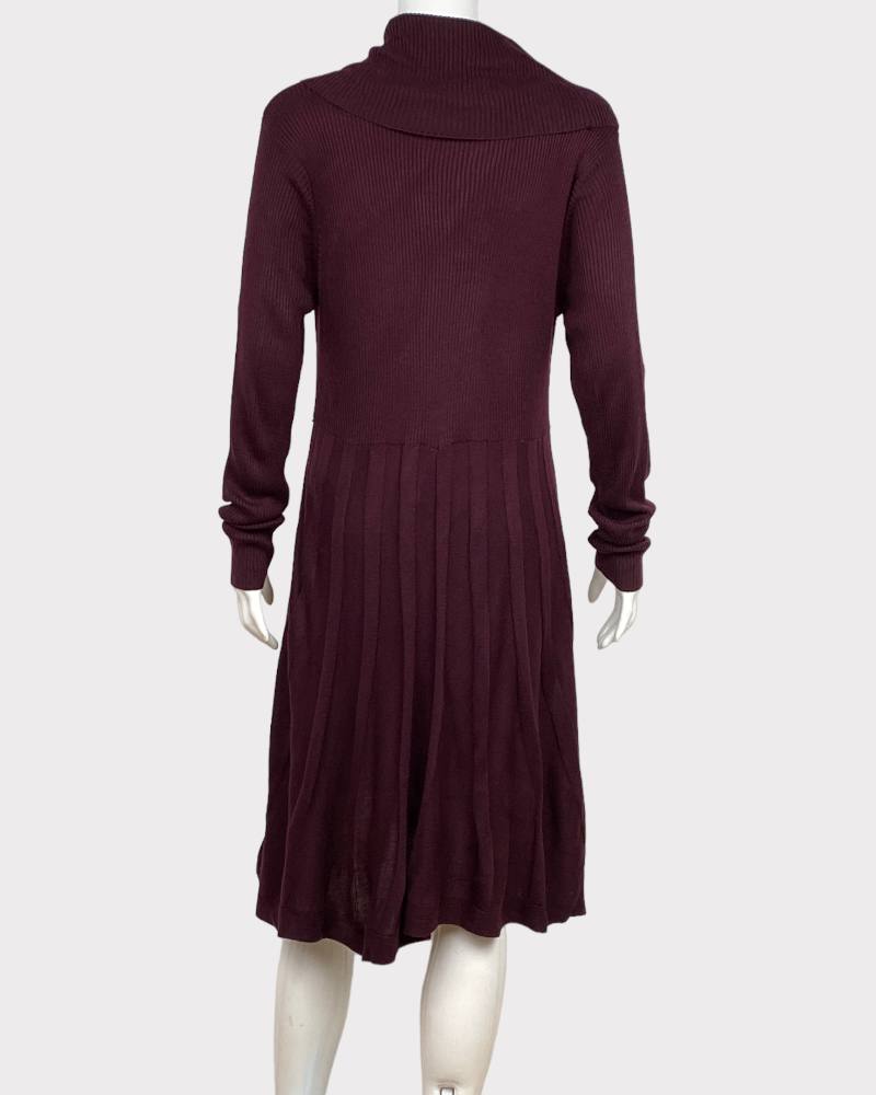 Dana Buchman Maroon Cardigan Dress