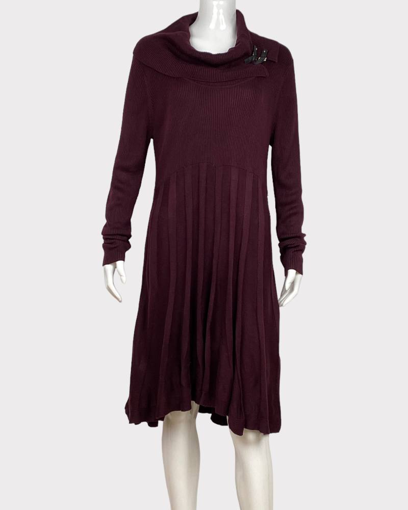 Dana Buchman Maroon Cardigan Dress