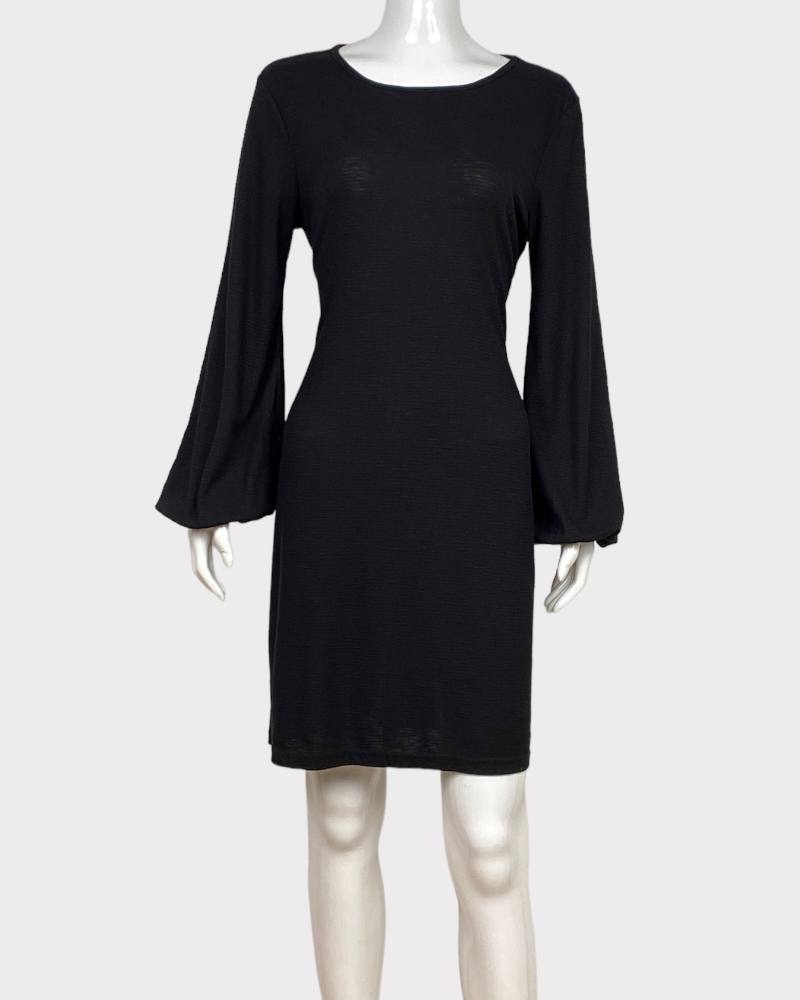 Lionstill Black Plain Cardigan Dress