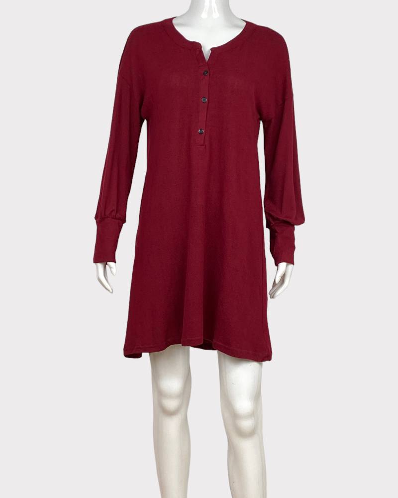 Reborn Red Plain Cardigan Dress