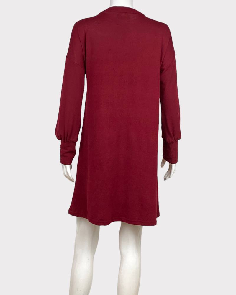 Reborn Red Plain Cardigan Dress