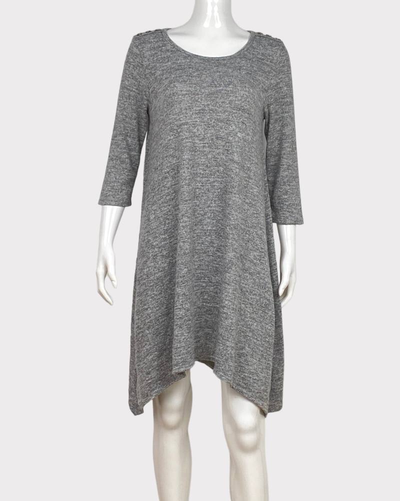 SJS Collection Gray Cardigan Dress