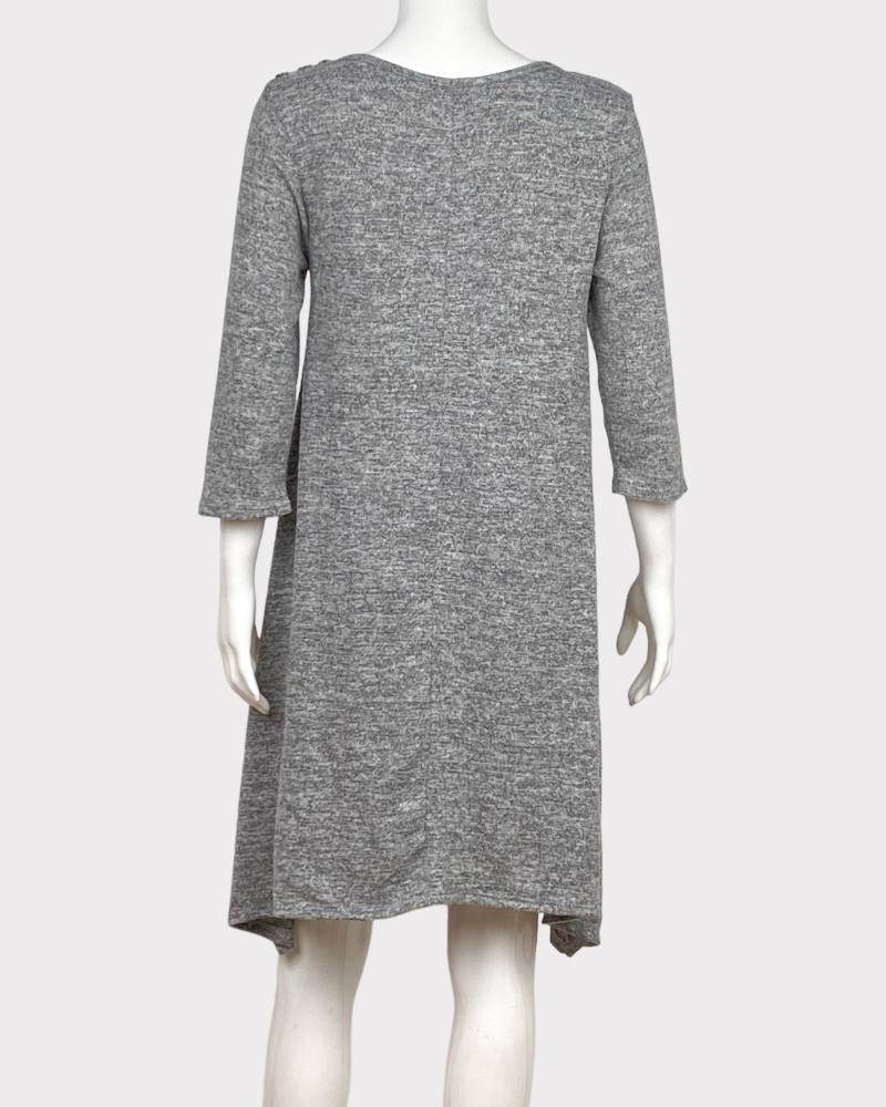 SJS Collection Gray Cardigan Dress