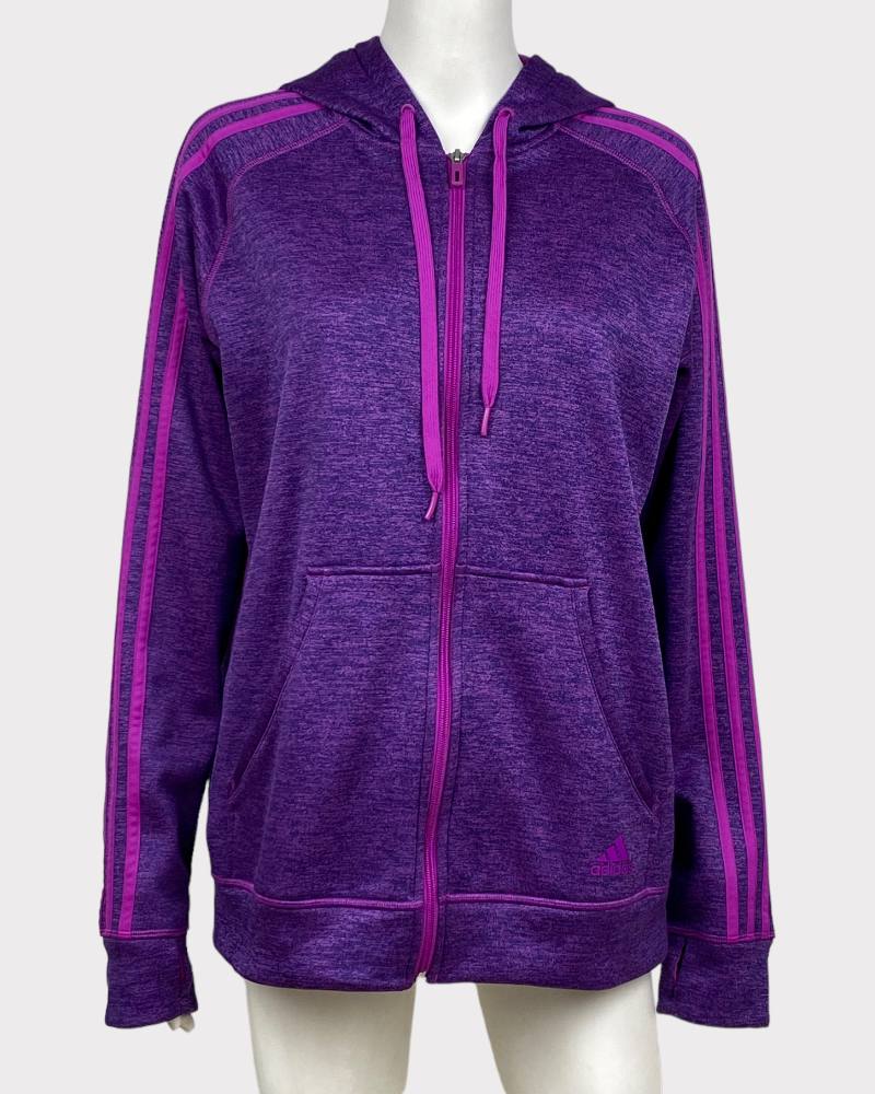 Adidas Purple Tie Hoodie Ladies Jacket (M)