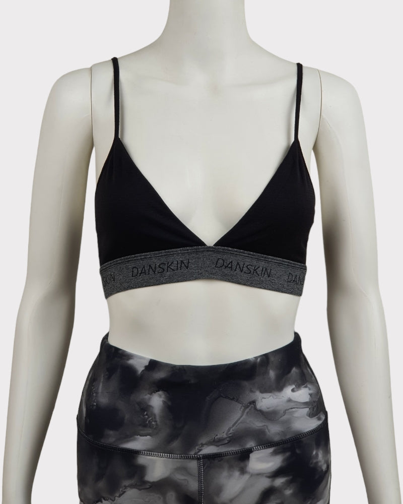 Danskin Plain Black Nylon Sport Bra