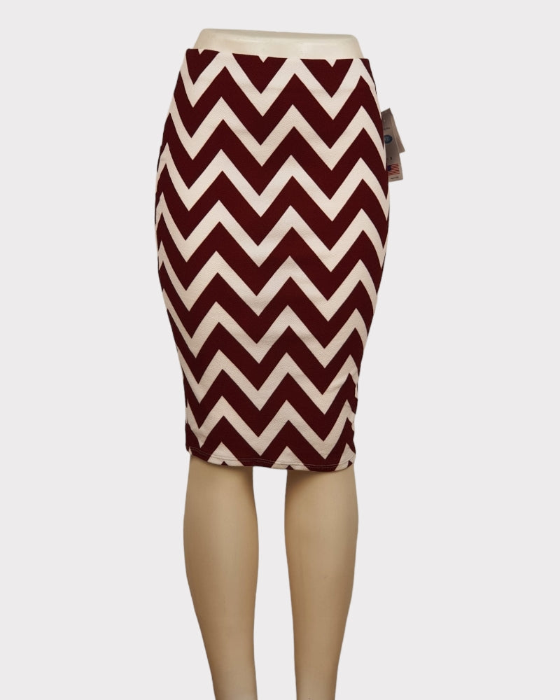 Lay Flat Designed White/Maroon Skirt