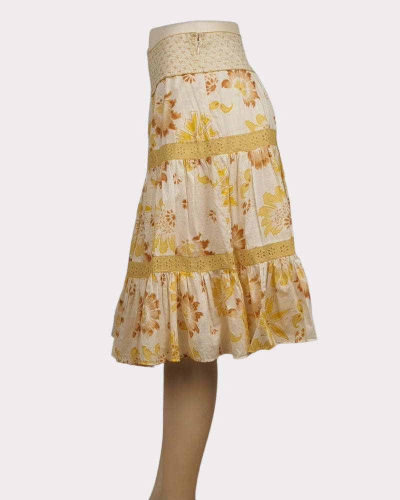 Rebecca Yellow Floral Ladies Skirt