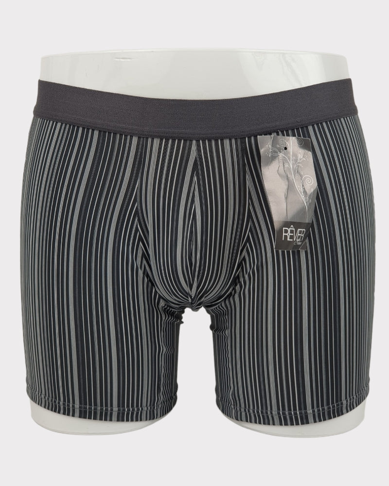 Rever Gray Stripped Polyester Men Boxer