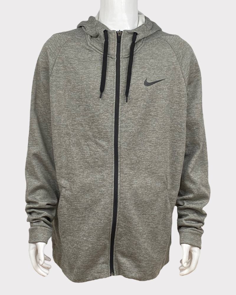 Nike Dri-Fit Gray Tie Hoodie Men Jacket (XL)